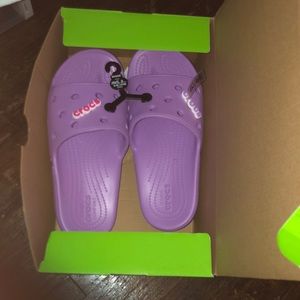 Croc Slides ( with box and 2 charms )BRAND NEW